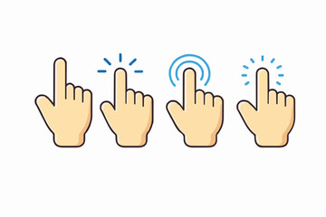 Obraz premium Simple Hand Pointing Icons Set