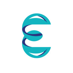 Abstract Teal Letter E Logo With Navy Twists, Modern Brand Identity Design