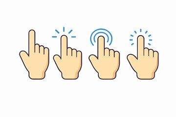 Obraz premium Simple Hand Pointing Icons
