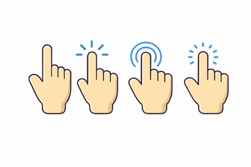 Obraz premium Hand Pointing Actions Set