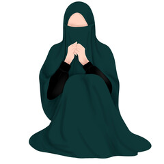 illustration of hijab woman taking photo wit camera