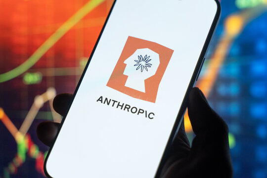 Anthropic logo is displayed on the screen of a smartphone, in Bangalore, India, on February 04, 2026