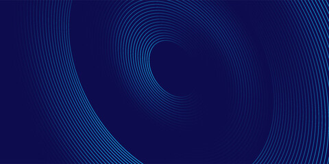 Abstract blue background with glowing curved lines. Shiny blue swirl curve lines design. Spiral lines. Geometric oval pattern. Futuristic technology concept. Vector illustration