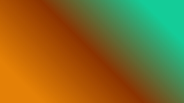 Vibrant abstract background featuring a smooth diagonal gradient transition blending rich autumnal orange tones seamlessly into bright cool cyan and deep teal shades creating modern graphic design tex