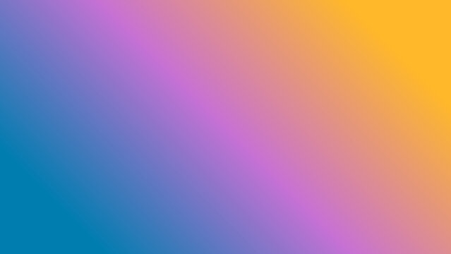 Vibrant abstract background featuring a smooth diagonal gradient blend transitioning seamlessly between cool teal blue purple and warm golden yellow tones 