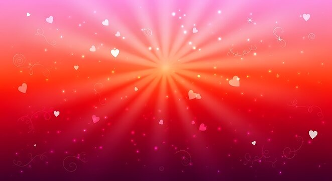 A radiant display of light and color in a gradient background with sparkling particles