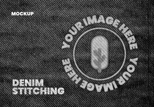 Denim Stitching Embroidery Effect Mockup