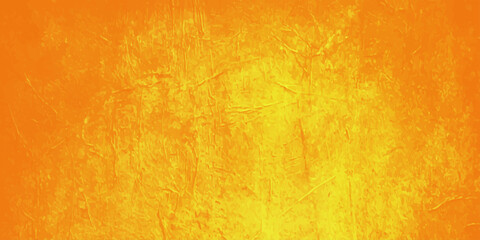 An abstract vintage backdrop featuring a textured grunge design of orange and yellow paint on aged parchment paper with a stained antique wall pattern