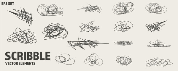 Messy pen scratch scribble sketch marks collection