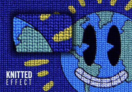 Embroidered Knitted Effect Mockup
