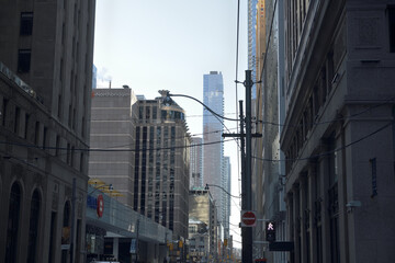 Fototapeta premium looking west on Adelaide St W from Bay St, Toronto