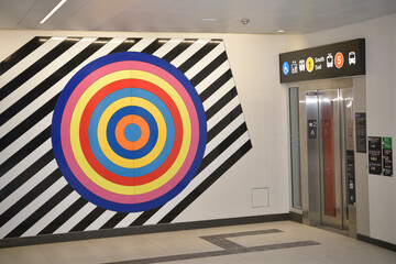 Fototapeta premium public art inside an Eglinton Line 5 station, Toronto 