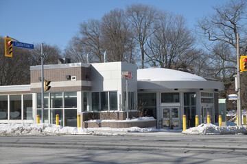 Fototapeta premium wide view of Castle Frank Station, Line 2, located at 600 Bloor St E, Toronto