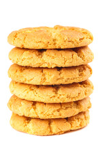 Stack of Crisp Golden Walnut Cookies - Traditional Classic Snack