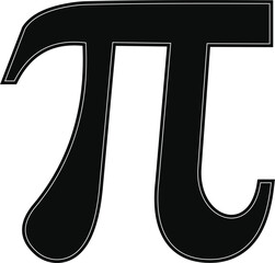Outlined Pi Symbol Vector Icon, Mathematics and Science Sign