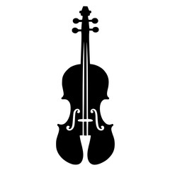 Violin logo silhouette vector design © Breck