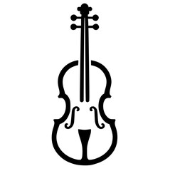 Violin logo silhouette vector design © Breck