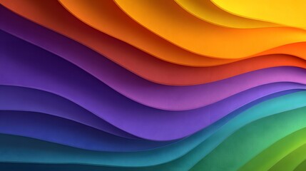 Vibrant Rainbow Waves Abstract Background Design.