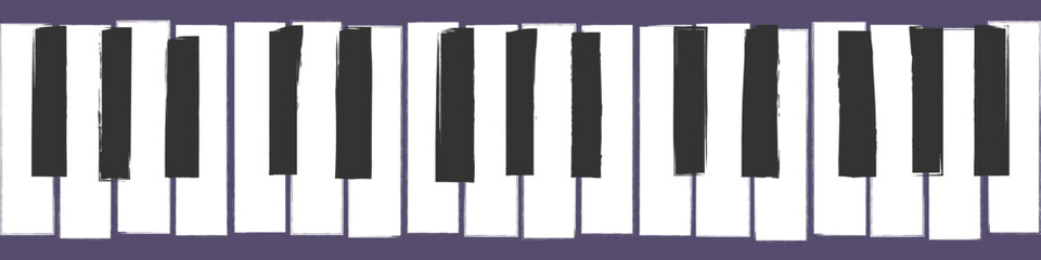 Naklejka premium Abstract drawn piano keys. Vector illustration