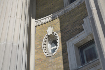Fototapeta premium architectural details of CIBC Branch designed by Victor Daniel Horsburgh located at 90 Danforth Av at Broadview Av Toronto