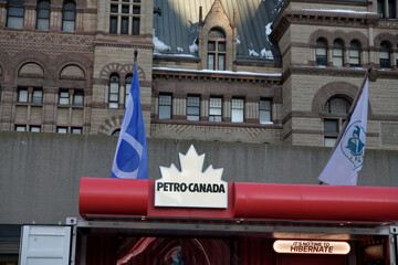 Fototapeta premium Petro-Canada booth at Team Canada Fan Fest at Nathan Phillips Square, City Hall, Toronto