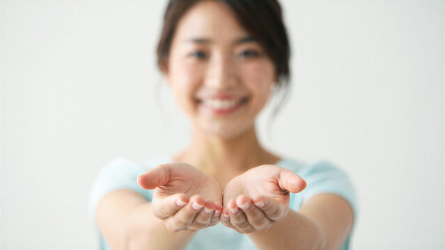 international women&rsquo;s day gesture with open hands, give to gain message, women&rsquo;s rights gender equality equity inclusion diversity, empowerment solidarity allyship, leadership pay gap awareness