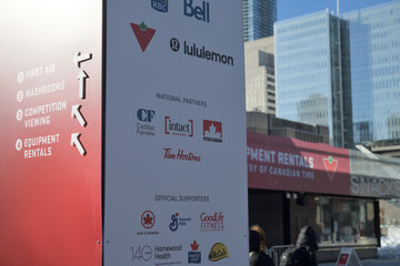 Naklejka premium panels with sponsors at Team Canada Fan Fest, Nathan Phillips Square, Toronto