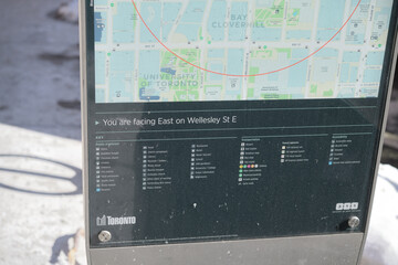Naklejka premium City of Toronto location marker at Wellesley St E