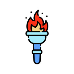 torch color line icon.