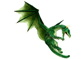 Obraz premium 3D Rendering Fairy Tale Dragon on White