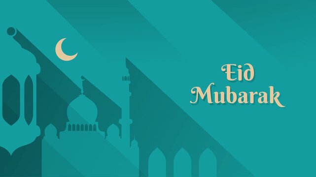 eid mubarak  animated banner background 2d motion graphics  video footage
