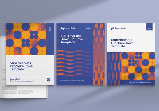 Modern Brochure Cover Template for Reports & Documents with Geometric Pattern