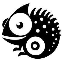 Funny chameleon portrait silhouette © Breck