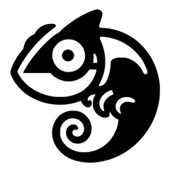 Funny chameleon portrait silhouette © Breck