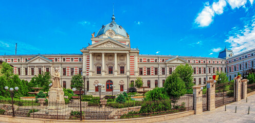 Fototapeta premium Coltea Hospital. The original building built in 1704 was destroyed by an earthquake in 1802, but it was rebuilt in 1888. Bucharest, Romania