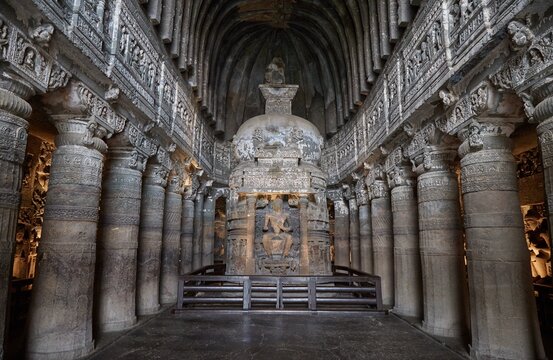 Cave 26 of Maharashtra's ancient Buddhist Ajanta Caves