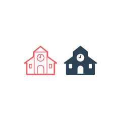 Fototapeta premium University icons set library sign symbol.