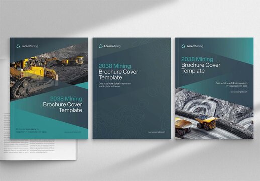 Modern Brochure Cover Template in Heavy Industrial Theme, Annual Report & Company Profile Front Page