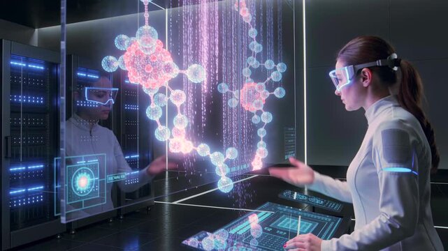 Scientists interact with holographic molecules, Hightech laboratory enabling three dimensional molecular manipulation, Researchers use gestures to control and observe virtual molecular structures