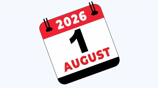 Calendar page displaying august 1, 2026, ideal for event planning, scheduling, time management, or back to school themed design projects.