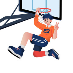 Basketball player sports cartoon illustration