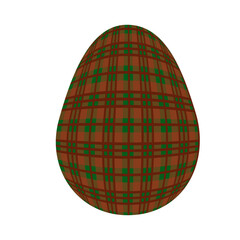 Easter egg in a tartan pattern. Scottish pattern in a colorful check. Traditional Scottish tartan background