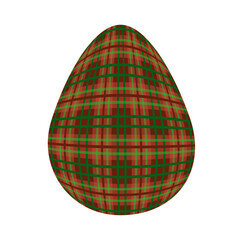 Easter egg in a tartan pattern. Scottish pattern in a colorful check. Traditional Scottish tartan background