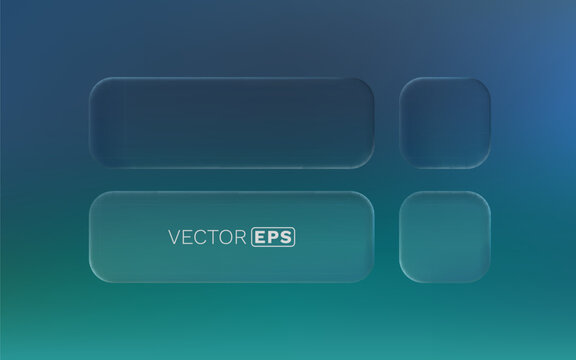 Glass frame UI elements with frosted effect.