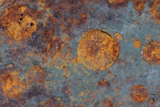Aged Metal Texture Rusty Circles and Grunge Surface