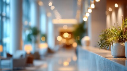 Blurred background of all inclusive resort hotel in Turkey or Egypt.