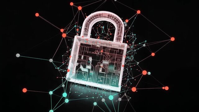 Abstract technology background with fractal patterns and light vector design on a black computer concept illustration with space for text