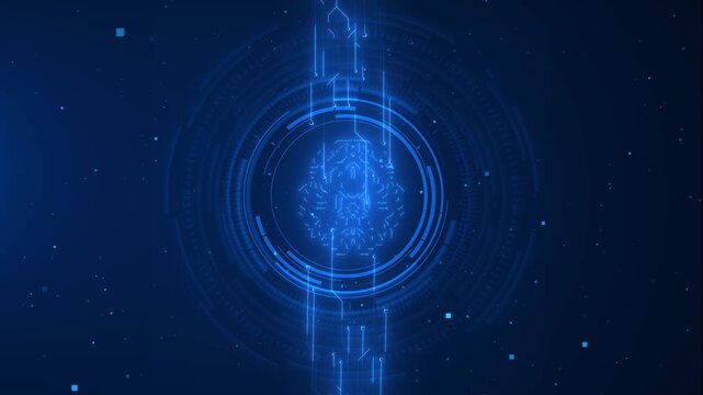 Futuristic ai digital data moving on circuit board future ai tech machine learning background