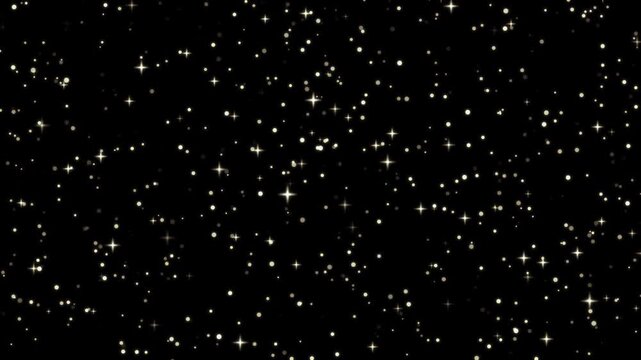 Gold glitter shiny stardust light particles motion background 4K