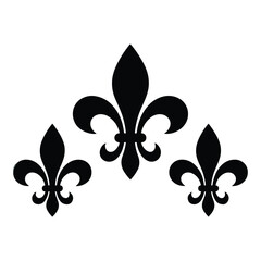 Elegant fleur de lis symbols in modern black design © MSTMOZIDA